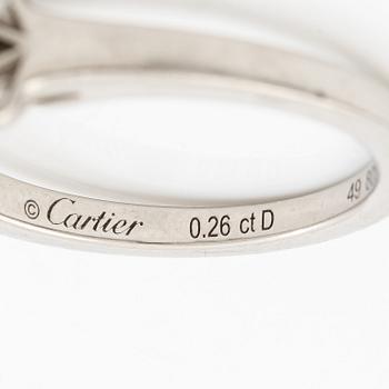 Cartier, ring platinum with round brilliant-cut diamonds.
