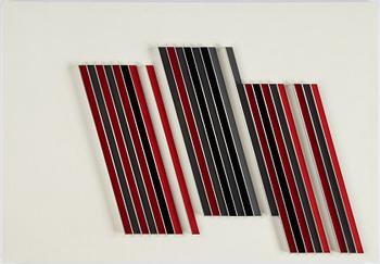 Lars-Erik Falk, relief, painted metal, signed and dated 1992 verso.