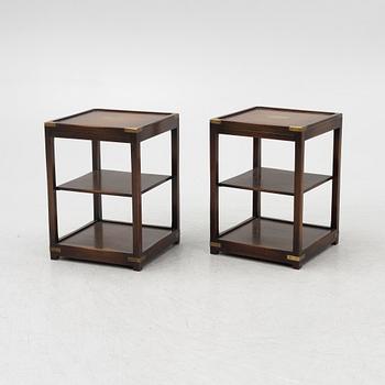 Bedside tables, a pair, English style, second half of the 20th century.