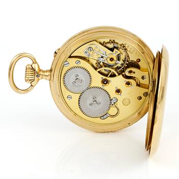 FICKUR, 18K guld, IWC Schaffhausen, Schweiz, troligen sent 1800-talets. Vikt 90,43 g.