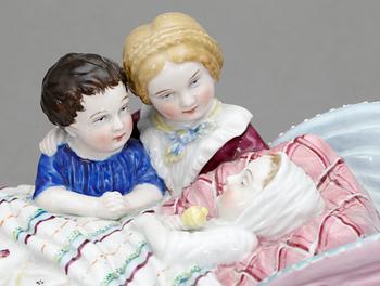 BLÄCKSTÄLL, porslin, Tyskland, 1800-tal.