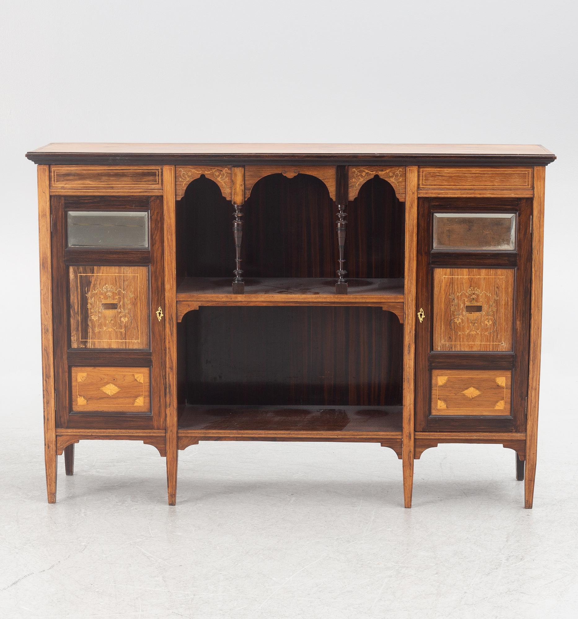A sideboard, James Shoolbred & Co, London, England, circa 1900.