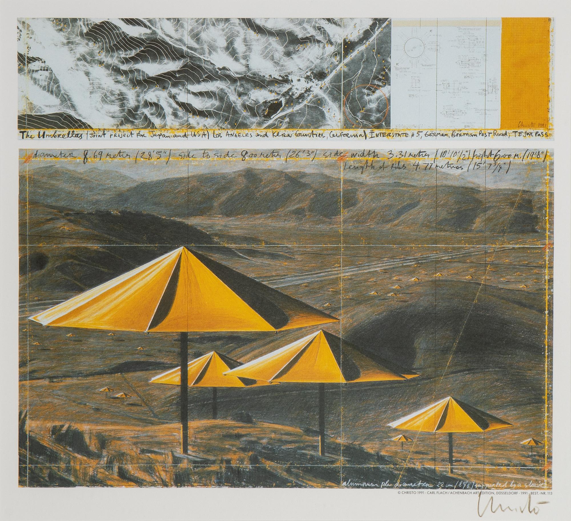 Christo & Jeanne-Claude, offset in colours, diptyk, 1991, signed.