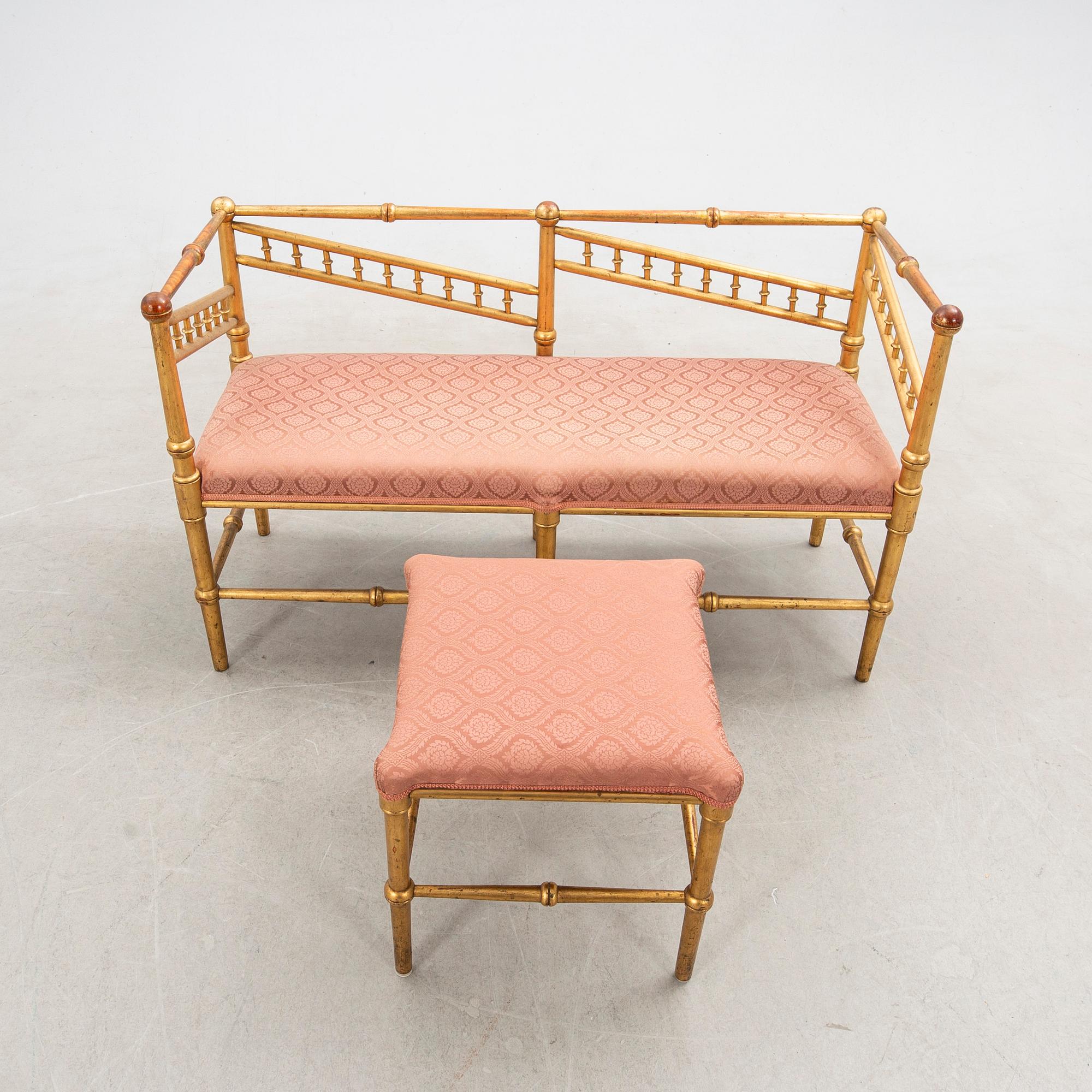 Sofa and tabouret circa 1900.
