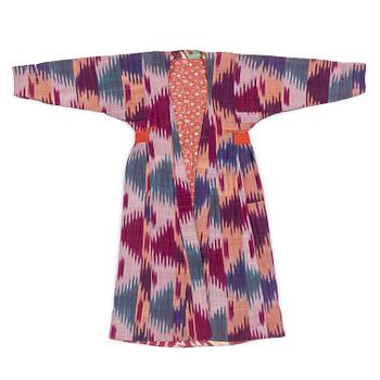 513. A woman’s Chapan, silk and cotton Ikat, Central Asia, 1880s.