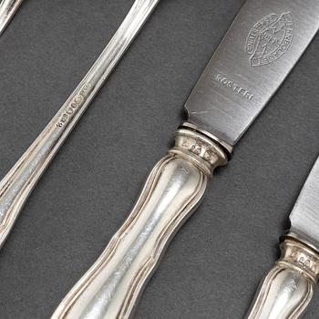 CG HALLBERG, bestickservis, 48 delar, silver, Stockholm, 1927-9.
