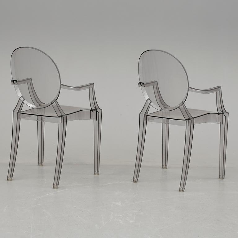 KARMSTOLAR, ett par, "Louis Ghost", Philippe Starck för Kartell.