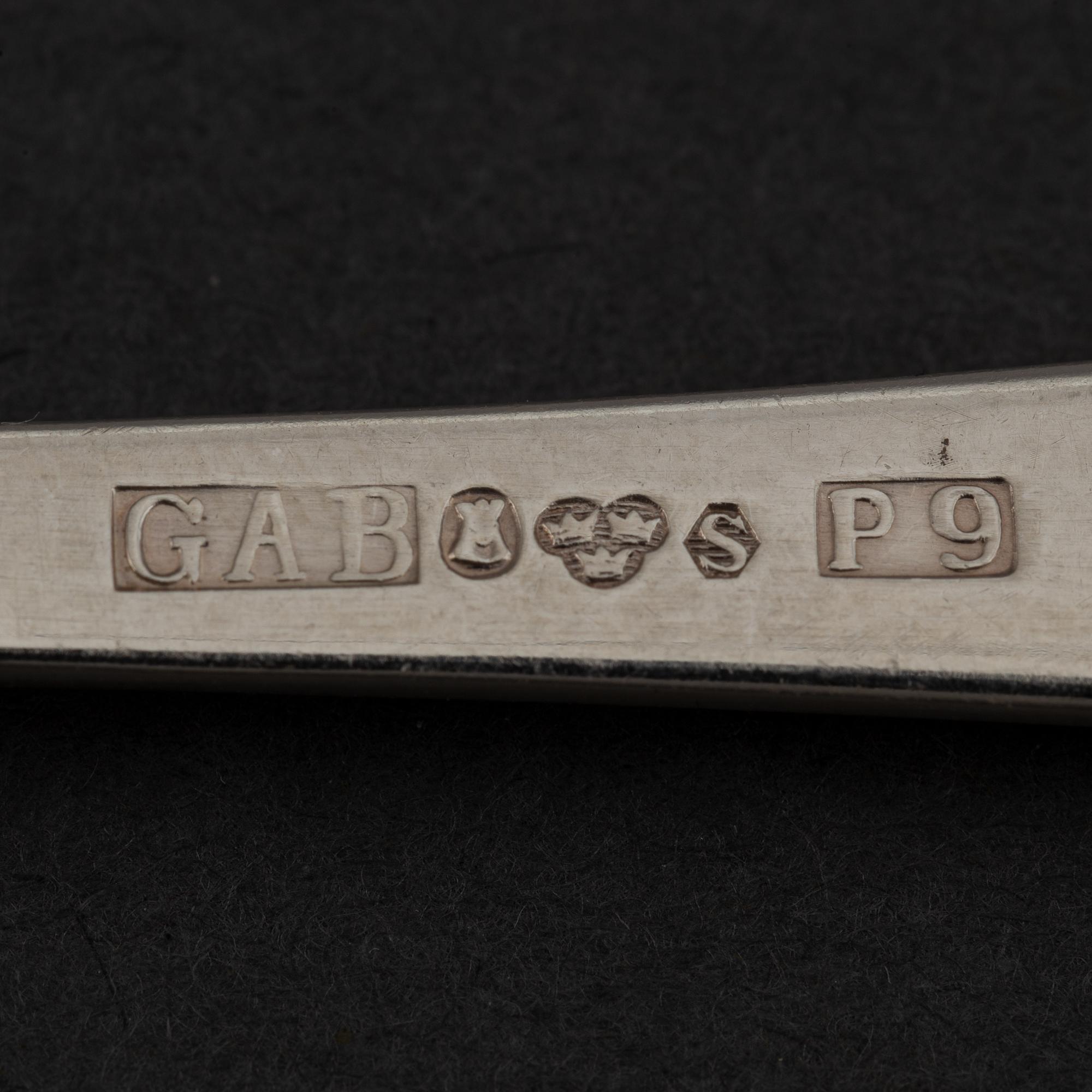 Jacob Ängman, a part silver cutlery 'Rosenholm', GAB, Stockholm 1959-65. (36 pieces).