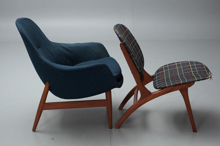 STOLAR, 2 st, varav en Hans Olsen, Viskadalens Möbelfabrik, Kinna, 1950/60-tal.