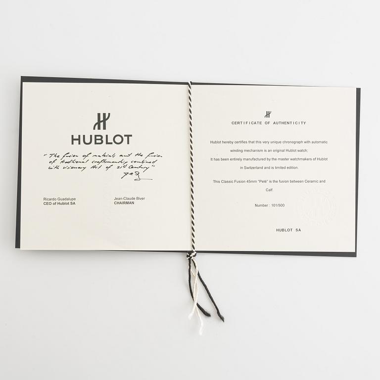 Hublot, Classic Fusion, Aerofusion, "Pelé Limited Edition", ca 2014.