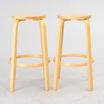 Alvar Aalto, a pair of bar stools, Artek, Finland, 2002.