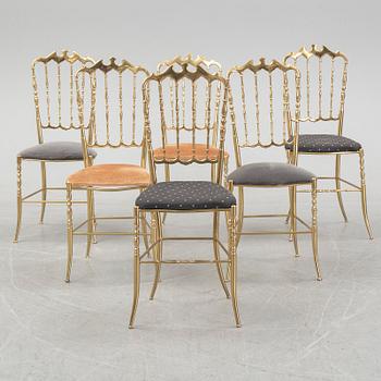 A set of six brass chairs 'Chiavari' model, Italy.