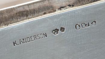 CIGARETTSKRIN, silver, K Andersson 1919. Tot ca 420g.