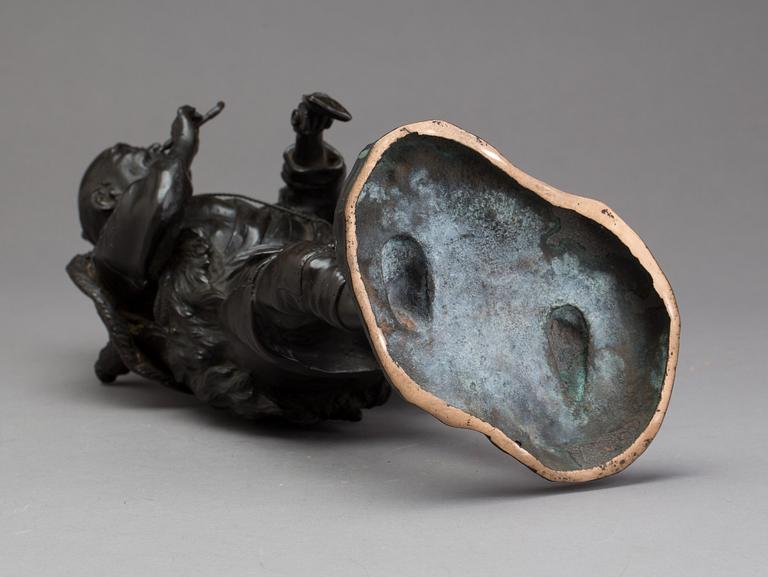 FIGURIN, brons, signerad, Japan, 1900-talets början.
