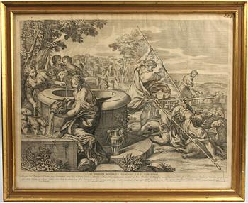 KOPPARSTICK, sign i plåten Petrus Aquila, 1680.