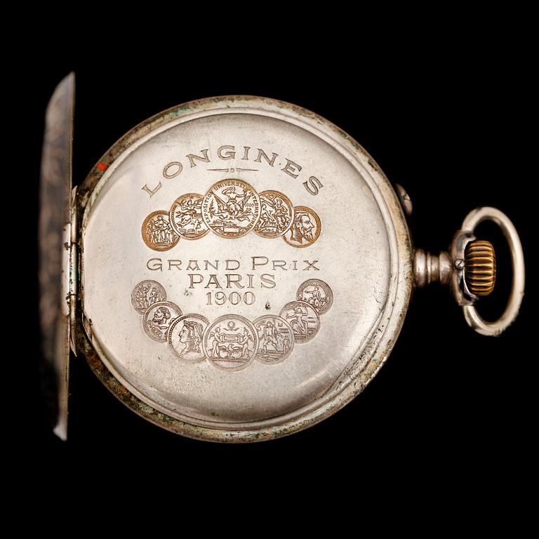 FICKUR, silver, Longines, sekelskiftet 1900.