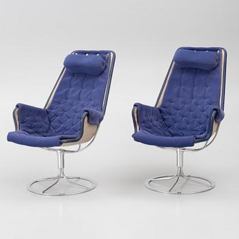 Bruno Mathsson, Armchairs, a pair, Jetson, Dux, second half of the 20th century.