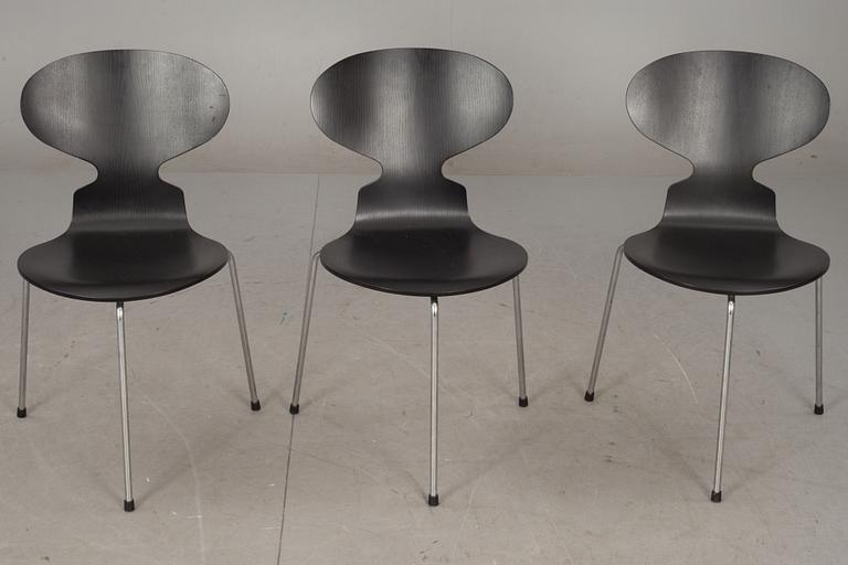STOLAR, 3 st, "Myran" Arne Jacobsen för Fritz Hansen.