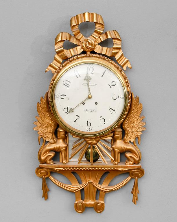 VÄGGPENDYL, gustaviansk stil, 1900-talets första hälft.