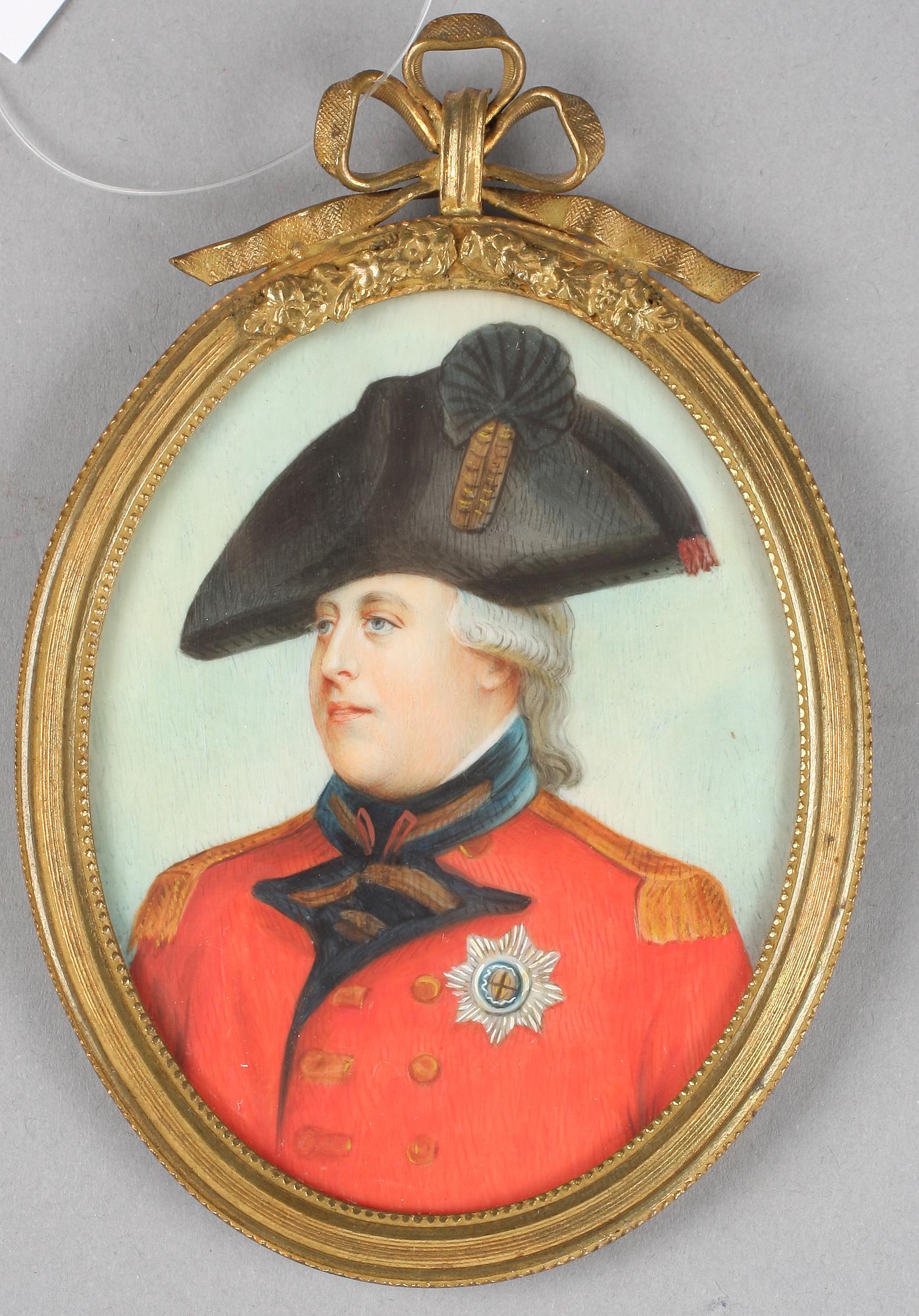 MINIATYRMÅLNING, ej sign. 1800-tal.