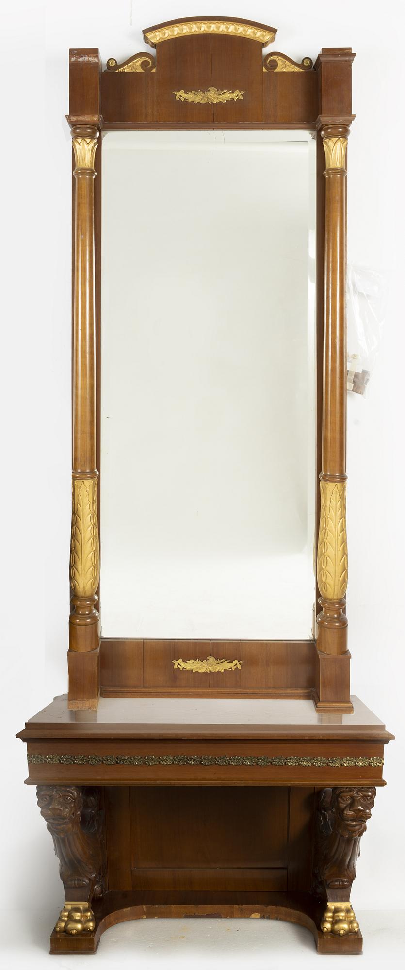 Spegel med konsolbord, empirestil, tidigt 1900-tal.