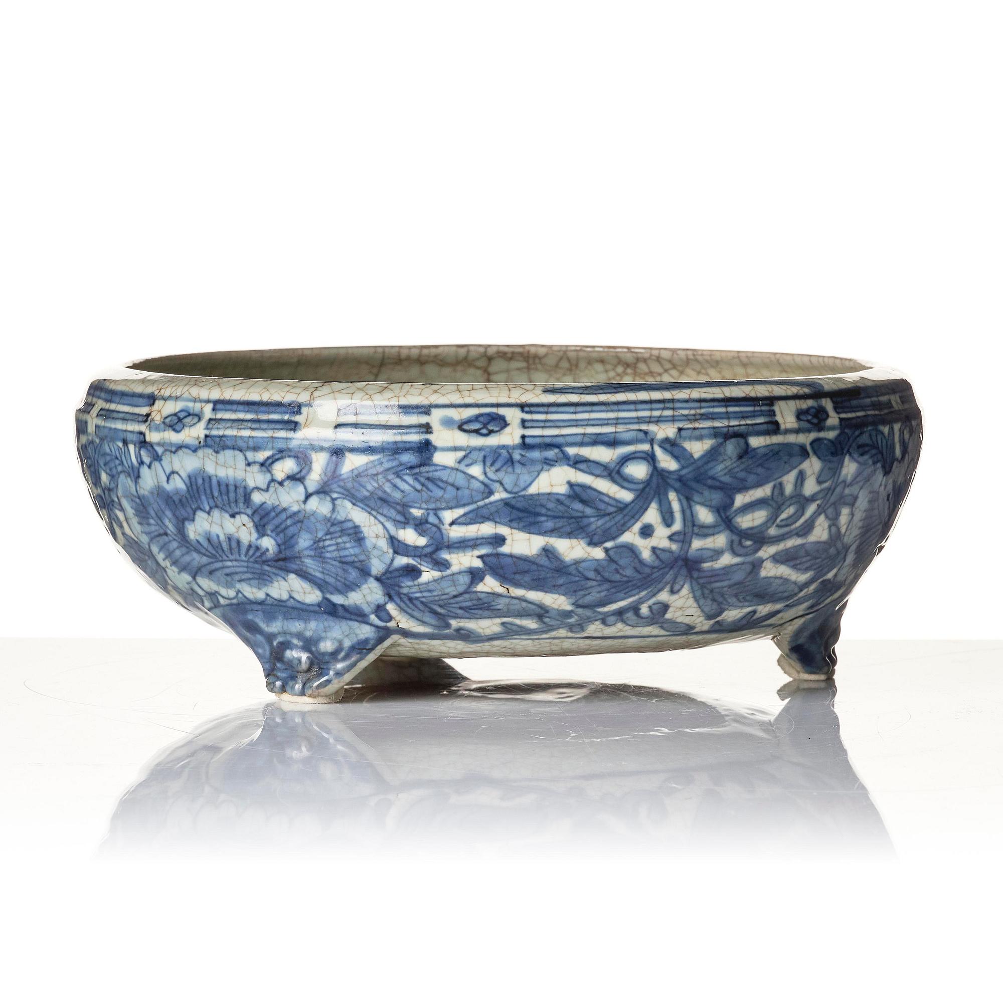 A blue and white censer, Ming dynasty (1368-1644).