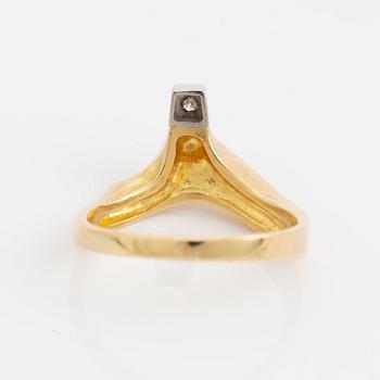 Björn Weckström, An 18K gold Lapponia ring DIamond promise" set with a round brilliant-cut diamond.