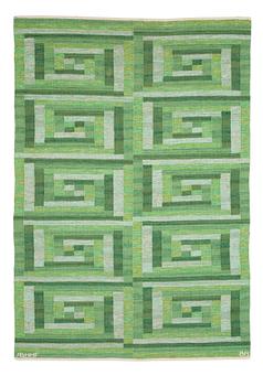 548. RUG. "Ostia grön". Flat weave. 203 x 141 cm. Signed AB MMF BN.