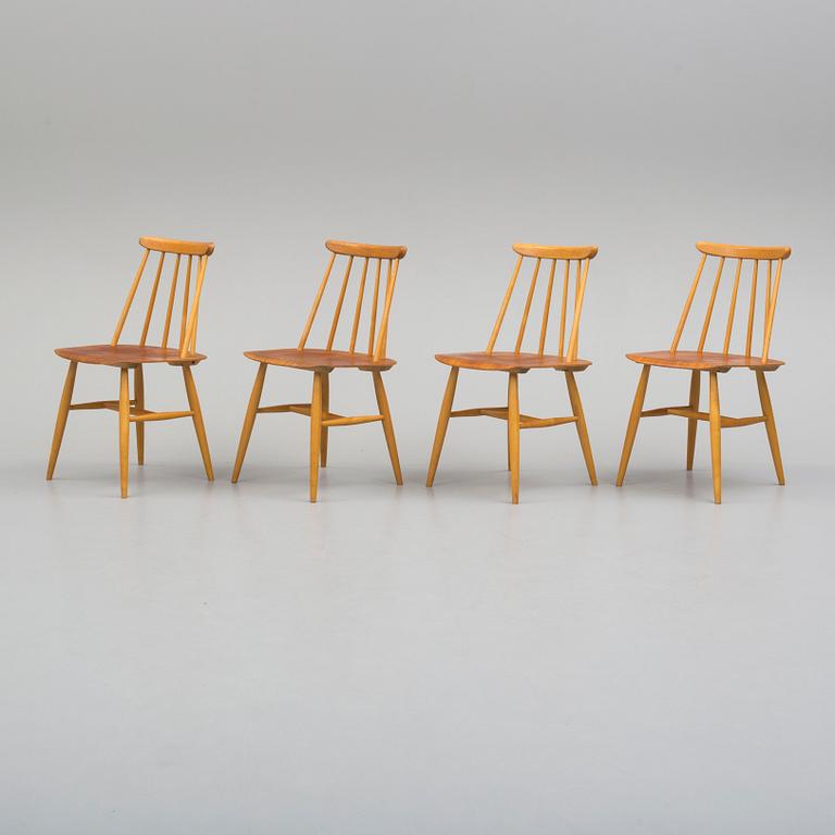 A set of four 'Fanett' chairs by Ilmari Tapiovaara, Edsbyverken, Sweden.