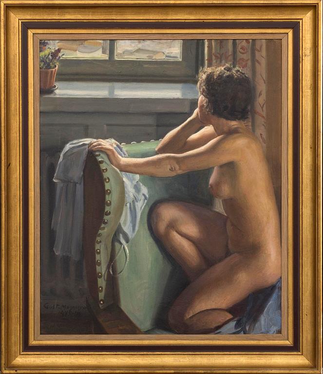 GUSTAF MAGNUSSON, A SIGNED AND DATED OILPAITNING ON BOARD.