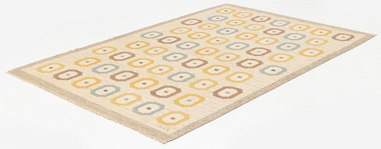 Sigvard Bernadotte, a carpet, 'Ögonstenar', flat weave, c 241 x 163 cm, signed SB.