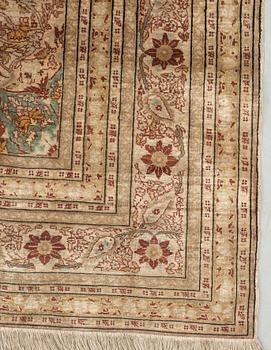 ANTIQUE SILK TABRIZ. 158,5 x 119,5 cm.