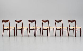 Adolf Relling Sigurd Resell, a set of six teak 'Bambi 61/2' chairs,  Gustav Bahus Eftf, Norway 1950s-60s.