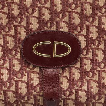 DIOR, ladies handbag, burgundy monogram canvas.