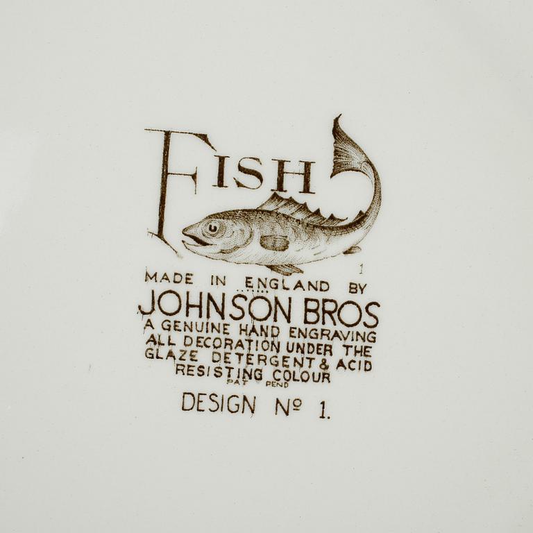 TALLRIKAR, 10 delar, porslin, "Fish", Johnson Bros, England.