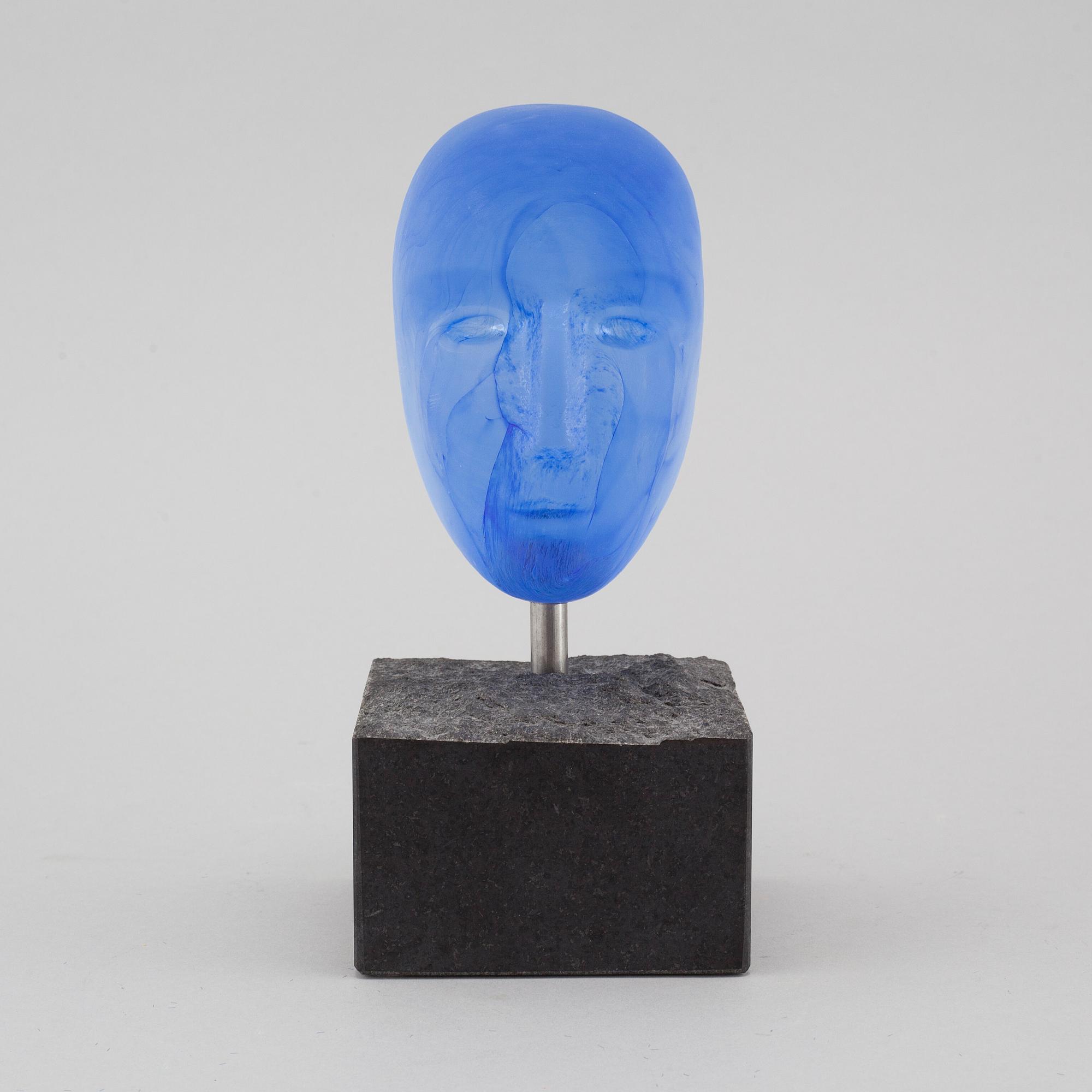 a glass object for Kosta Boda atelier, signed.