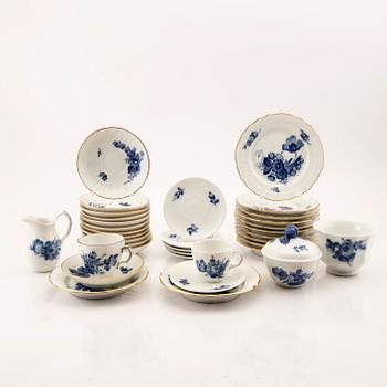 Kaffeservis 33 dlr "Blå Blomst" Royal Copenhagen Danmark porslin 1961-1983.