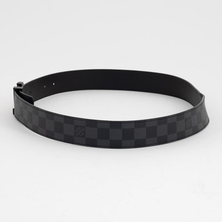 Louis Vuitton, a Damier Graphite 'LV Initiales' belt, size 95, 2009.