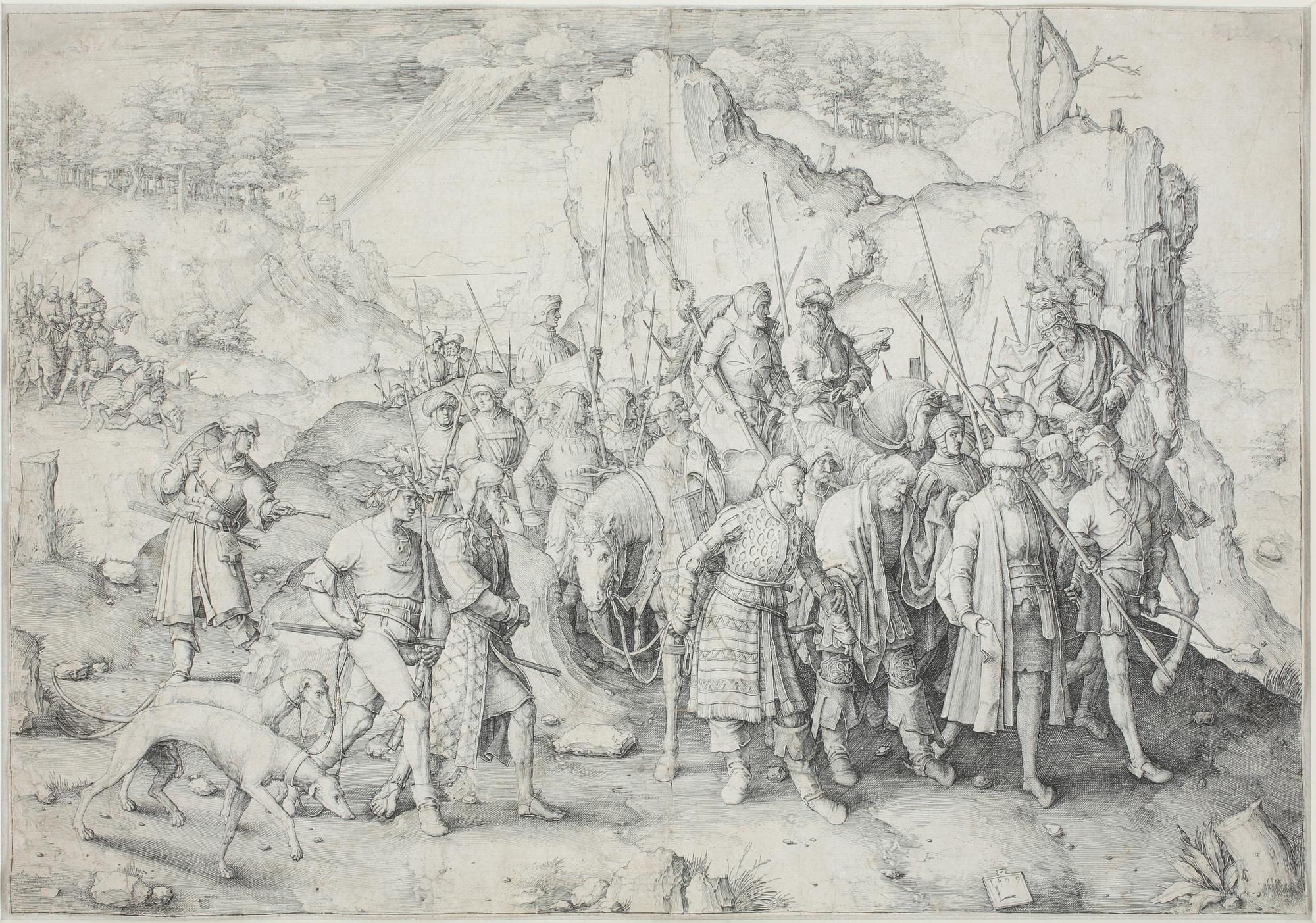 LUCAS VAN LEYDEN, kopparstick, "The conversation of Saint Paul", 1509.