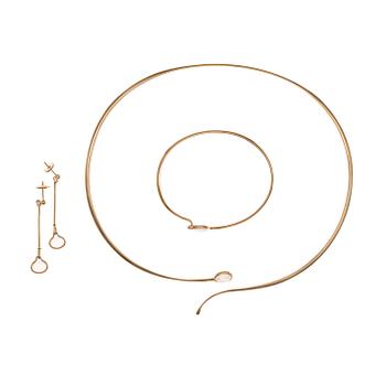 787. A Vivianna Torun Bülow Hübe 4 pcs 18k gold set, Georg Jensen, Copenhagen post 1945.