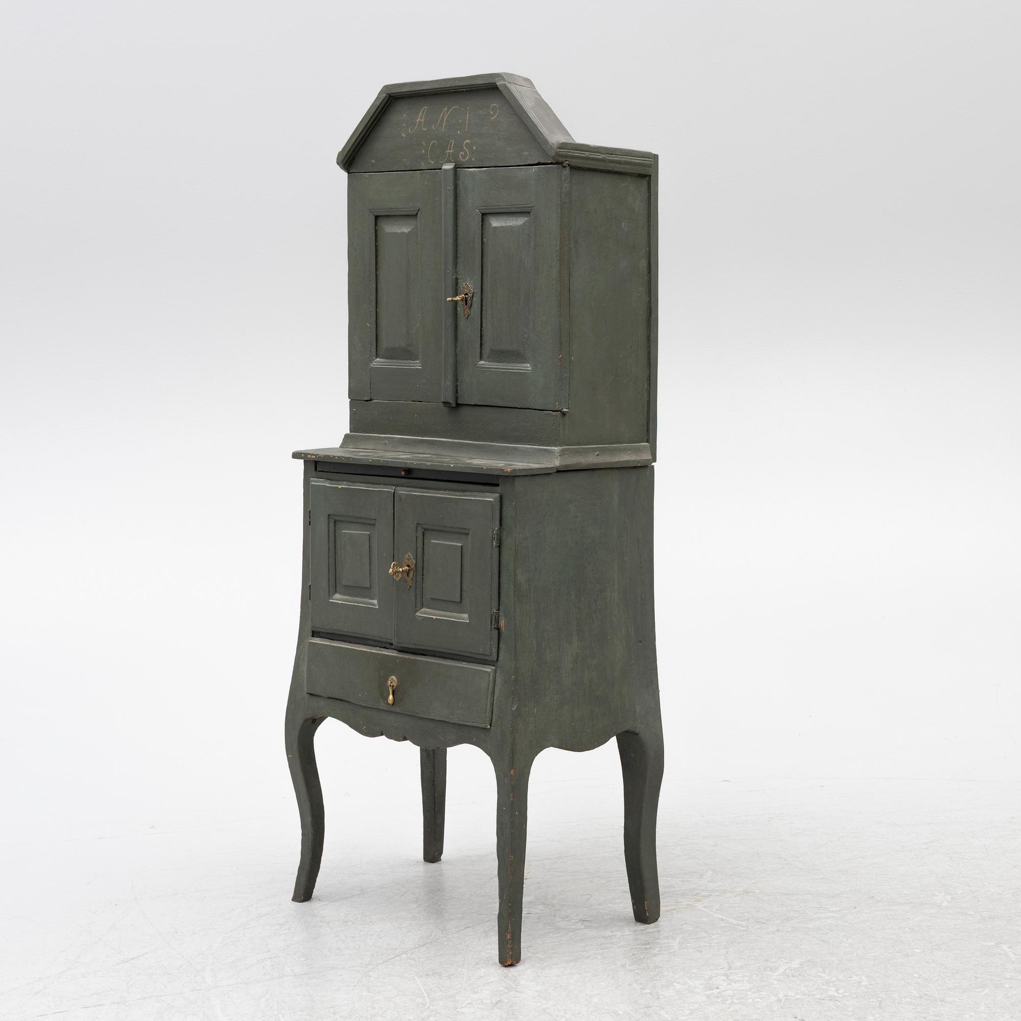 A painted cabinet, about 1800.