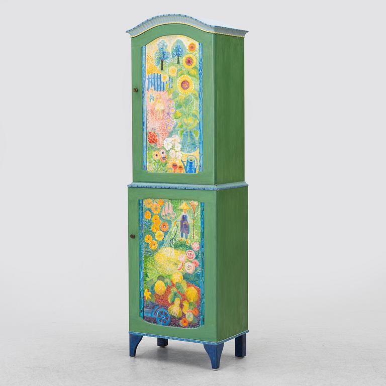 Carl Malmsten, cabinet, "Island", painted by Liselott Malmsten, Carl Malmsten AB, 1973.