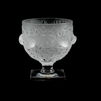 SKÅL PÅ FOT, glas, "Elizabeth", Lalique, Frankrike, 1900-talets andra hälft.