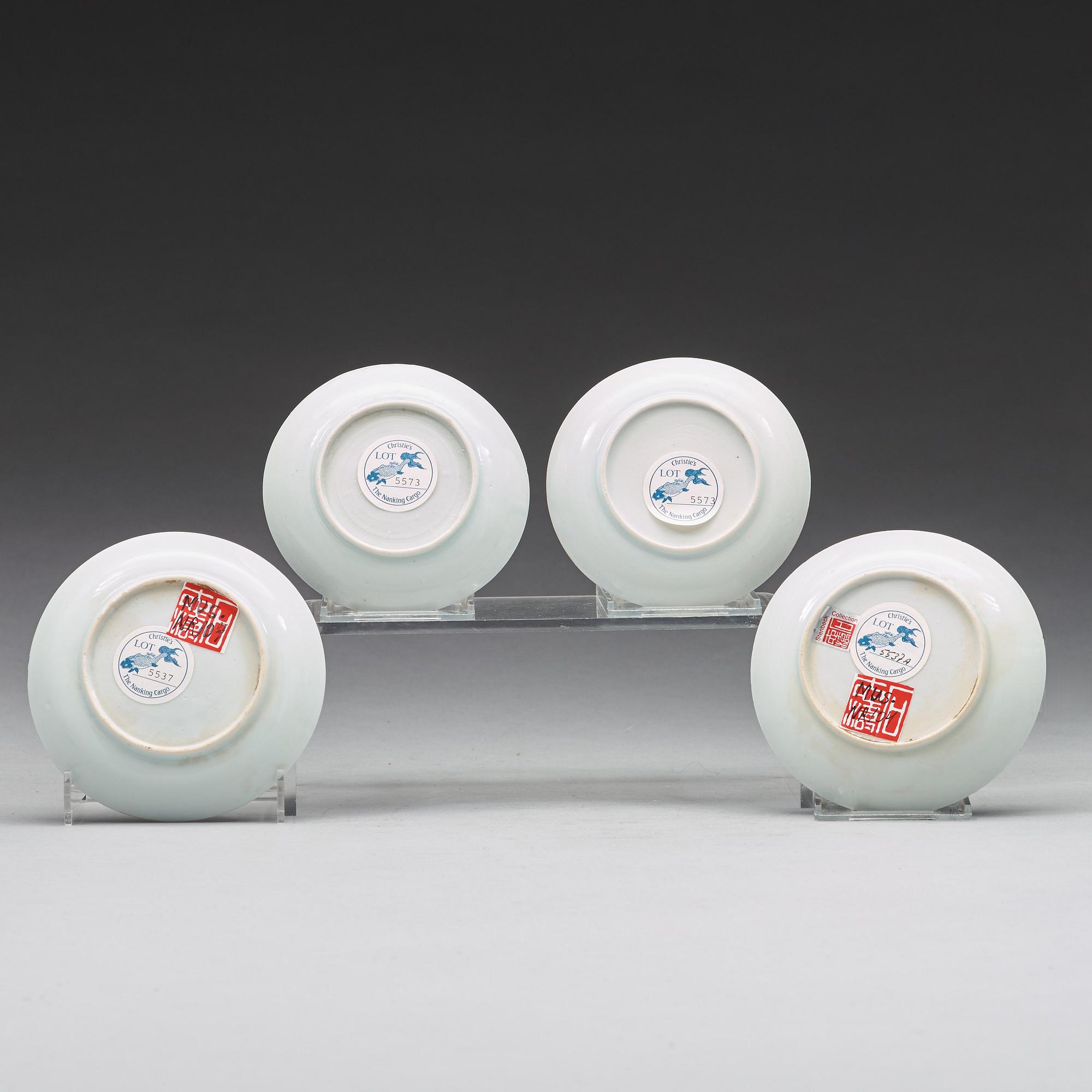 A set of four cups with stands, Qing dynasty, Qianlong (1736-95).