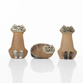 Lisa Larson, three stoneware figurines, Gustavsberg.