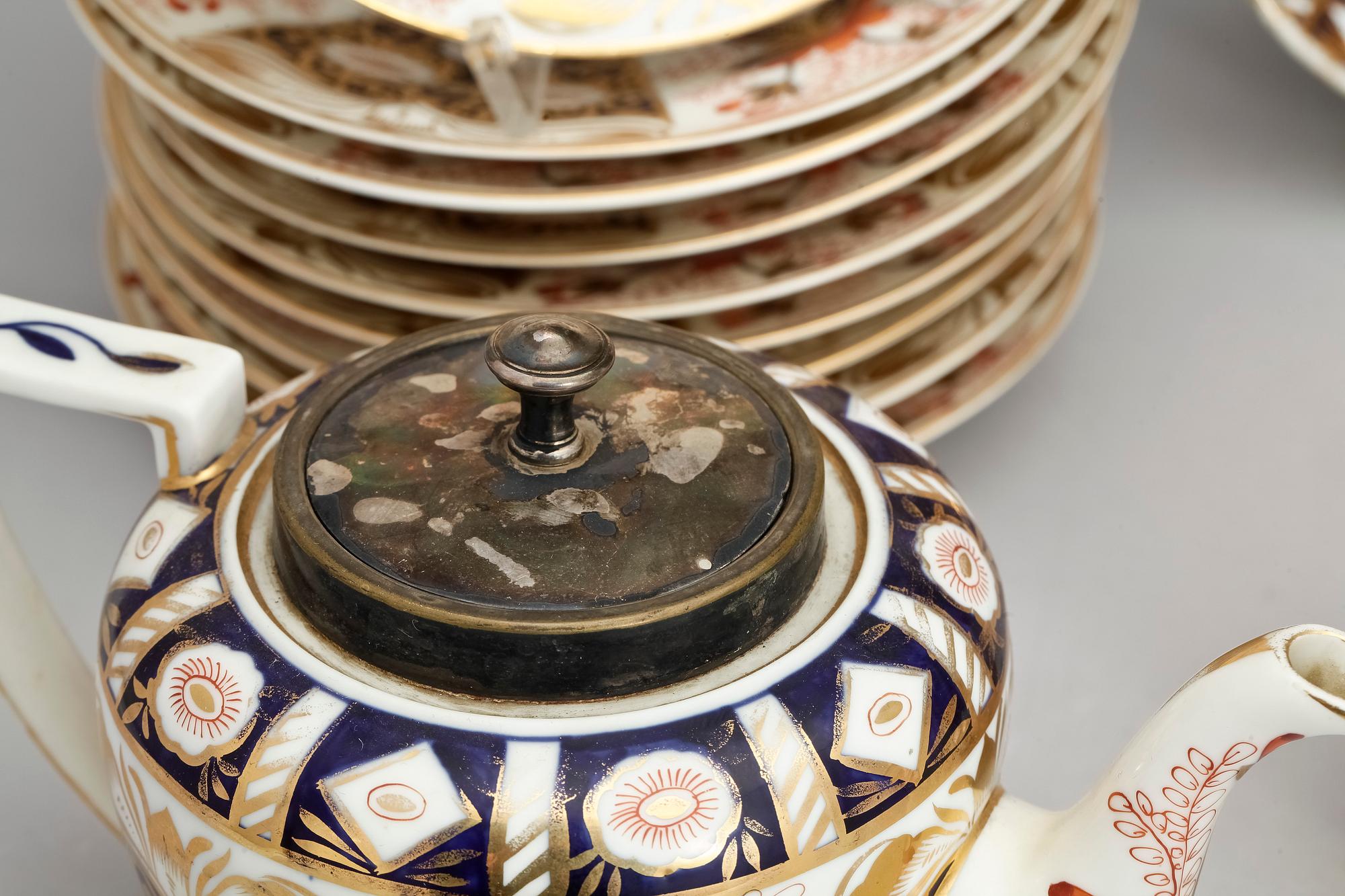 TESERVIS, 11 delar, porslin, trol Europa, 1800/1900-tal.