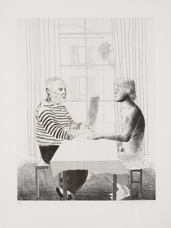 David Hockney, "Artist and model".