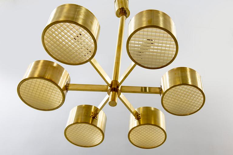 Hans-Agne Jakobsson,  brass ceiling lamp Markaryd 1960's.