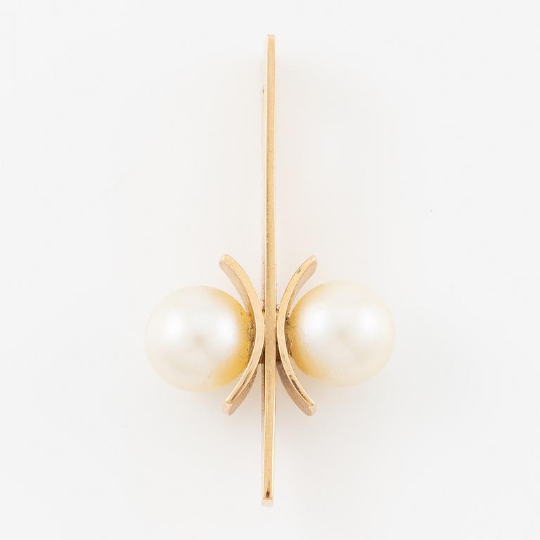 Hänge, 14K guld med pärlor, Kultasepät Salovaara.