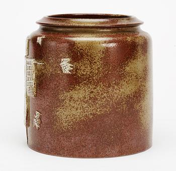 A Stig Lindberg stoneware jar, Gustavsberg studio 1963.